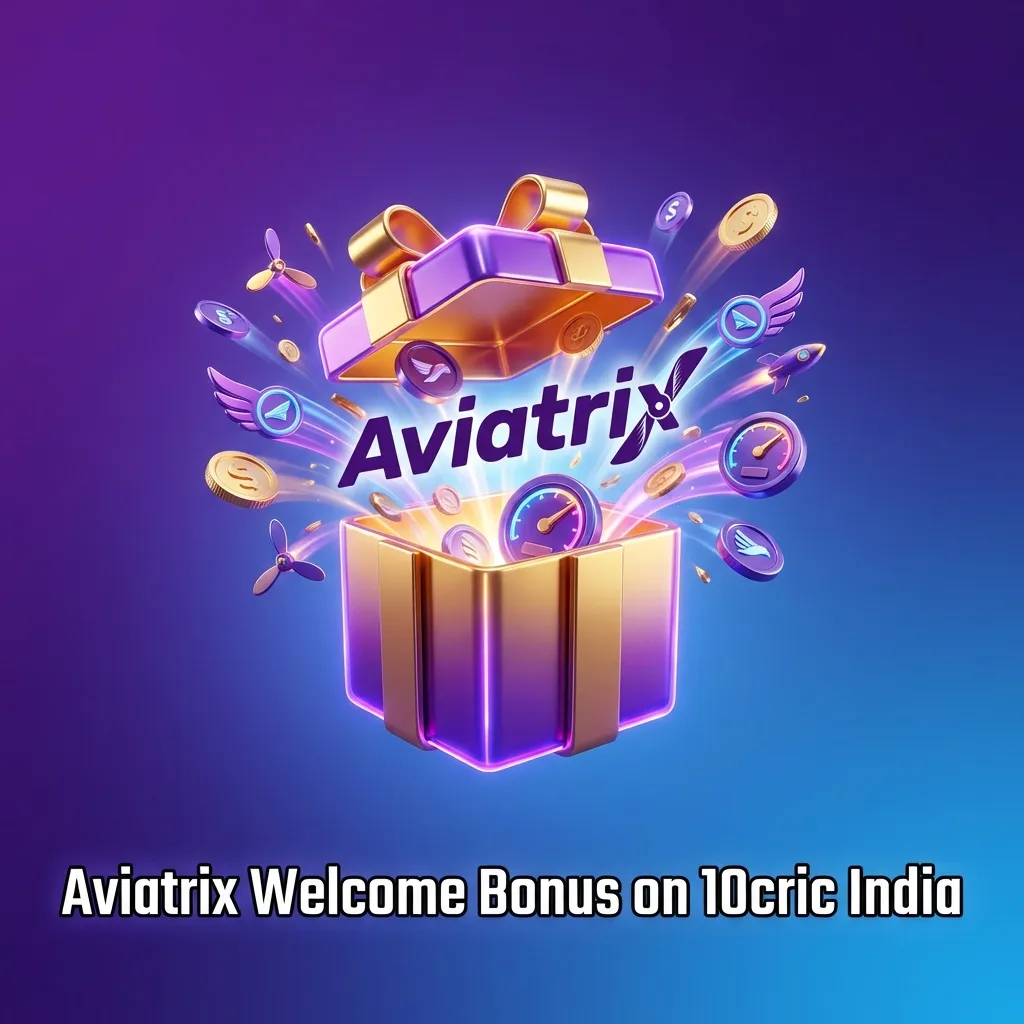 10cric India app screen showing 150% up to ₹20,000 Aviatrix welcome bonus and claim steps for new casino players