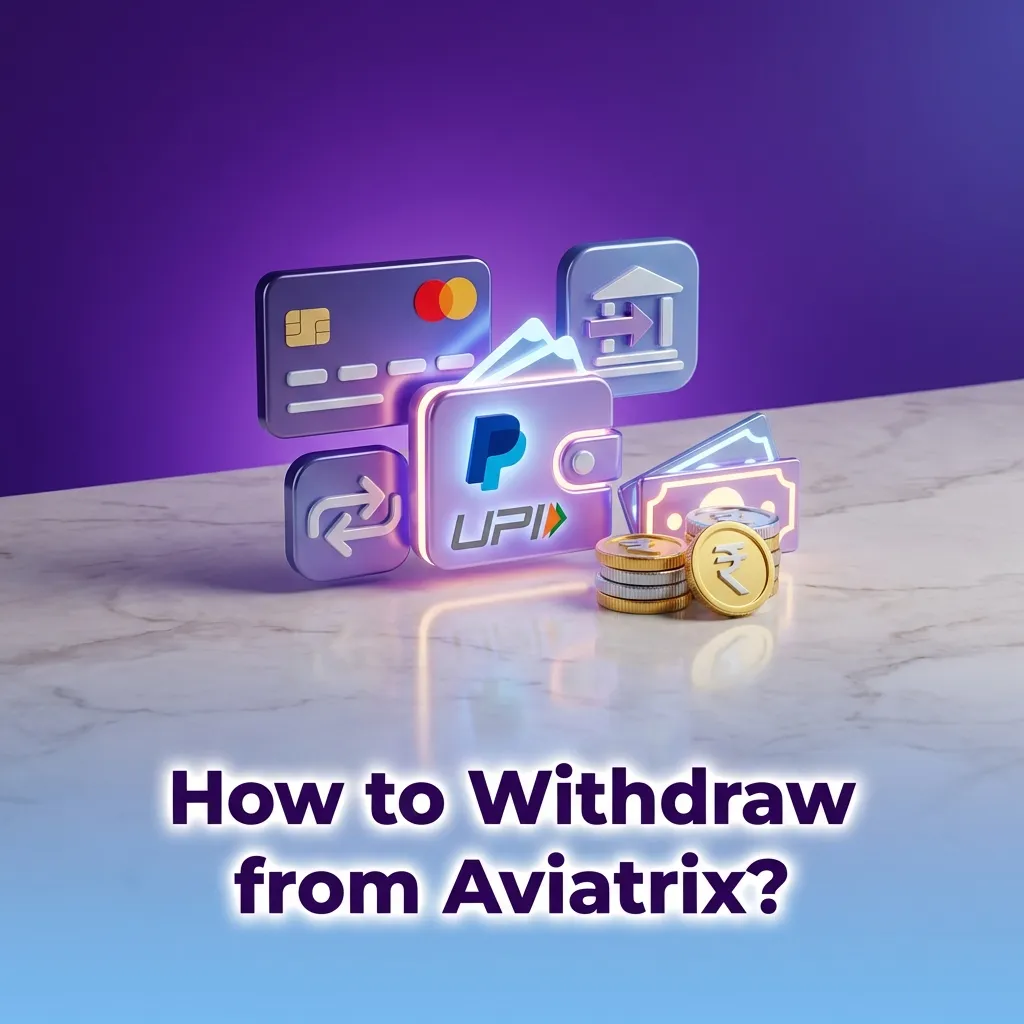 Illustrated guide showing steps to withdraw Aviatrix winnings after KYC, from login to tracking payout status