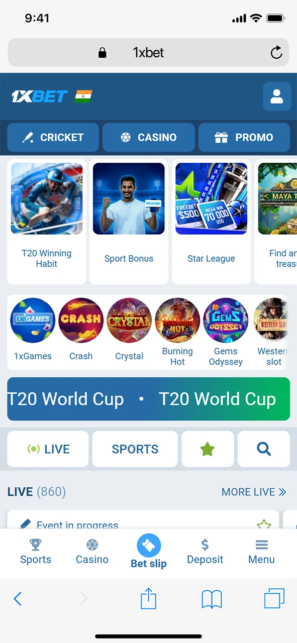 Access the 1xBet site in Safari to get the Aviatrix iOS app.